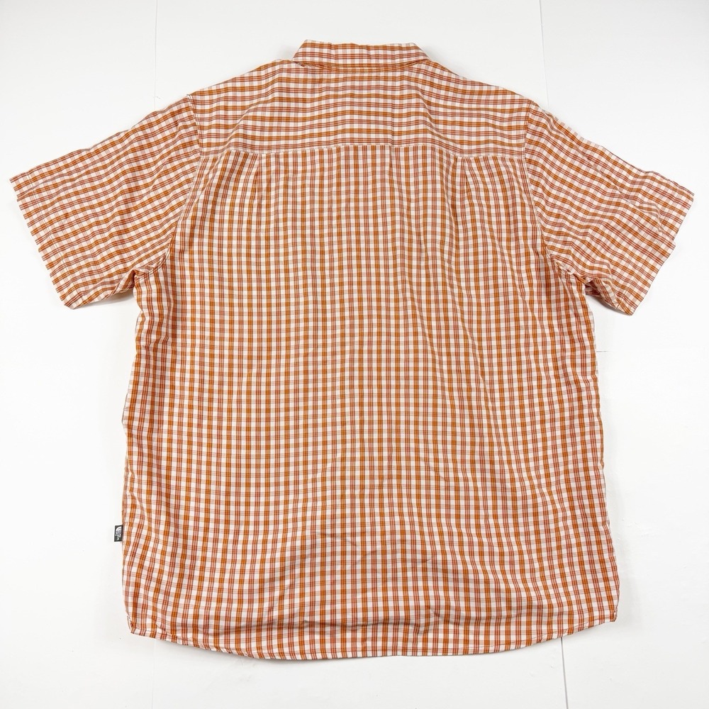 The North Face Men's Short Sleeve‎ Button Down Shirt Checkered Orang White XL - Picture 2 of 5